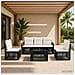 Set Divano da Giardino 6 pz Nero e Bianco Crema polyrattan - Foto miniatura 4