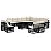 Set Divano da Giardino 14 pz Nero e Bianco Crema polyrattan - Foto miniatura 1
