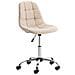 Sedia da Ufficio Emil in Tessuto Trapuntato - Sedia Studio Girevole con Ruote - Sgabello da Scrivania Lavoro Regolabile H45-57cm Crema - Foto miniatura 1