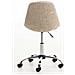Sedia da Ufficio Emil in Tessuto Trapuntato - Sedia Studio Girevole con Ruote - Sgabello da Scrivania Lavoro Regolabile H45-57cm Crema - Foto miniatura 4