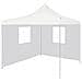 Gazebo Pieghevole Professionale 2 Pareti 3x3m Acciaio Bianco - Foto miniatura 1