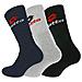 3 Paar Tennis Calzini Unisex, frottee-sportsocken, monocolore - Nero / grigio / blu, 35-38 (3-5 Uk)  - Foto miniatura 2