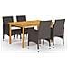 Set Mobili Da Pranzo Per Giardino 5 Pz Marrone - Foto miniatura 1