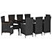 Set Mobili Da Pranzo Da Giardino 9 Pz Con Cuscini Nero - Foto miniatura 1