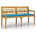Panchina Batavia Con Cuscino Blu 150 Cm Legno Massello Teak - Foto miniatura 2