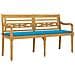 Panchina Batavia Con Cuscino Blu 150 Cm Legno Massello Teak - Foto miniatura 3