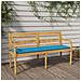 Panchina Batavia Con Cuscino Blu 150 Cm Legno Massello Teak - Foto miniatura 1