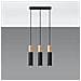 Lampada A Sospensione In Legno Pablo 3 Nero 450x60x900 Mm Metallo - Foto miniatura 9