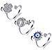 Set Di 3 Anelli Con Simboli Girevoli Silver - Foto miniatura 1