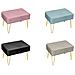 Pouf Salotto Camera Panca Design Moderno Modello Velvet In Tinta Unita Vari Colori Pouf Beige - Foto miniatura 2