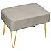 Pouf Salotto Camera Panca Design Moderno Modello Velvet In Tinta Unita Vari Colori Pouf Beige - Foto miniatura 1