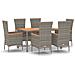 Set Da Pranzo Da Giardino 7 Pz Con Cuscini In Polyrattan Grigio - Foto miniatura 1