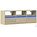 Mobile Tv A Parete Con Luci Led Rovere Sonoma 130x31x45 Cm - Foto miniatura 3