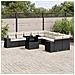 Set Divani Da Giardino 11 Pz Con Cuscini In Polyrattan Nero - Foto miniatura 1
