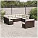 Set Divani Da Giardino 11 Pz Con Cuscini Polyrattan Marrone - Foto miniatura 2