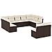Set Divani Da Giardino 11 Pz Con Cuscini Polyrattan Marrone - Foto miniatura 1