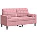 Divano A 2 Posti Con Cuscini Rosa 140 Cm In Velluto - Foto miniatura 2