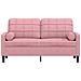 Divano A 2 Posti Con Cuscini Rosa 140 Cm In Velluto - Foto miniatura 3