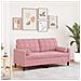 Divano A 2 Posti Con Cuscini Rosa 140 Cm In Velluto - Foto miniatura 1