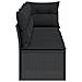 Lusso Casadino -  Divano Da Giardino Con Cuscini A 4 Posti Nero In Polyrattan - Foto miniatura 4