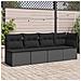 Lusso Casadino -  Divano Da Giardino Con Cuscini A 4 Posti Nero In Polyrattan - Foto miniatura 8