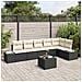 Set di divani da giardino 6 pezzi con cuscini Rattan polyrattan marrone - Foto miniatura 2