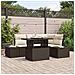 Set Divano da Giardino 5 Pezzi con Cuscini Marrone in Polyrattan - Foto miniatura 2