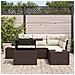 Set Divano da Giardino 5 Pezzi con Cuscini Marrone in Polyrattan - Foto miniatura 3