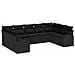 Set sofá giardino 9 pezzi con cuscini in rattan nero,  Sof à giardino per 2 con stoccaggio e cuscini in rattan nero - Foto miniatura 1