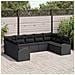 Set sofá giardino 9 pezzi con cuscini in rattan nero,  Sofà giardino per 2 con stoccaggio e cuscini in rattan nero - Foto miniatura 2