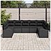 Set sofá giardino 9 pezzi con cuscini in rattan nero,  Sofà giardino per 2 con stoccaggio e cuscini in rattan nero - Foto miniatura 3