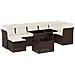 Set Divani da Giardino 8 pz con Cuscini Marrone in Polyrattan - Foto miniatura 1