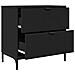 Comodino con cassetto Nero 63.5 x 36 x 61 cm Legno multistrato - Foto miniatura 5