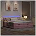Struttura Letto Pouf con Materassi Rosa 200x200 cm Velluto - Foto miniatura 3