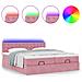 Struttura Letto Pouf con Materassi Rosa 200x200 cm Velluto - Foto miniatura 5