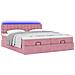 Struttura Letto Pouf con Materassi Rosa 200x200 cm Velluto - Foto miniatura 6