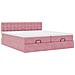 Struttura Letto Pouf con Materassi Rosa 200x200 cm Velluto - Foto miniatura 7