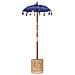 Parasol con Base Blu, Marrone 250 cm Cotone, Legno - Foto miniatura 1
