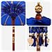 Parasol con Base Blu, Marrone 250 cm Cotone, Legno - Foto miniatura 9