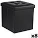 POUF PIEGHEVOLE L Contenitore Nero Ecopelle x8 - Foto miniatura 1