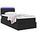 Letto con contenitore e LED con led Nero 90 x 190 cm Velluto - Foto miniatura 3