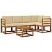 Set di divani con cuscino 6 pcs Naturale e Beige - Foto miniatura 1