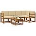 Set di divani con cuscino 6 pcs Naturale e Beige - Foto miniatura 3