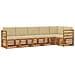 Set divani 6 pcs Naturale e Beige Legno di Acacia Massello - Foto miniatura 1