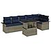 Set Divano da Giardino con cuscino 7 pcs Grigio Poly Rattan - Foto miniatura 1