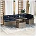 Set Divano da Giardino con cuscino 7 pcs Grigio Poly Rattan - Foto miniatura 2