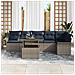 Set Divano da Giardino con cuscino 7 pcs Grigio Poly Rattan - Foto miniatura 3