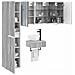 Set di mobili per il bagno 5 pcs Sonoma grigio - Foto miniatura 2
