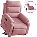 Poltrona Alzapersona Reclinabile Elettrica Rosa in Velluto - Foto miniatura 1
