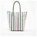 Borsa Donna Shopper L. 12.12 Righe Verticali Unica Bianco Verde - Foto miniatura 2